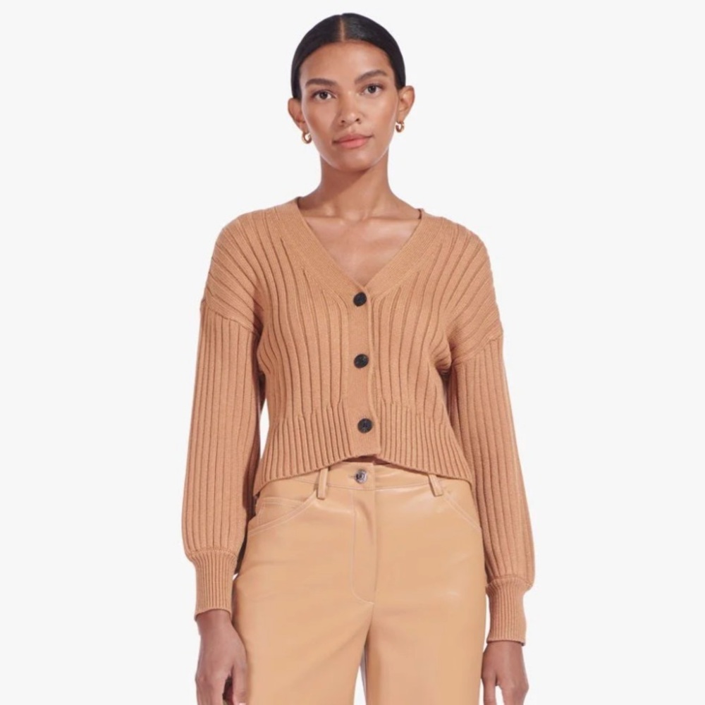 STAUD Eloise Cardigan | Brown | Size Small